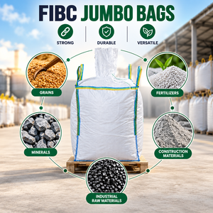 Saco a granel FIBC de polipropileno tejido de alta resistencia Deep Worldwide de 1000 kg y 1200 kg con boquilla superior - Product Image 1
