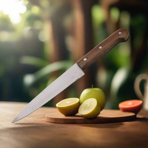 Couteau de chef en acier inoxydable avec manche en bois brun, lame longue, couteau à découper la viande, couteau de boucher, outil de découpe professionnel pour la cuisine - Product Image 1