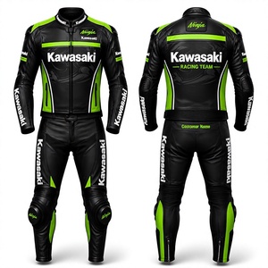 Premium Rawasaki Cowhide/Kangaroo MotoCP Racing Suit Jumpsuit/Traje with CE Armor Protection Approved Gear - Product Image 1