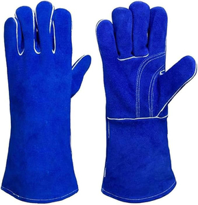 Gants de soudage en cuir véritable à prix de gros pour adultes, gants de soudeur personnalisés en cuir de vachette, imperméables - Product Image 2