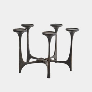 Candelabro de Cinco Brazos Glow Ritual, Portavelas de Metal Plateado, Soporte Duradero para Velas, Decoración para el Hogar - Product Image 3