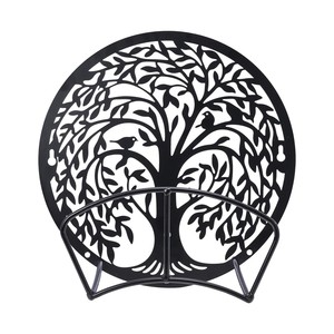 Decorative <b>Tree</b> of Life <b>Garden</b> Hose Holder Wall Mount Metal Hose Hanger Heavy Duty Outdoor Water Pipe Organizer Patio Lawn Rack - Product Image 2