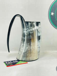 Tasses en corne viking sculptées à la main, corne d'animal véritable, écologiques, mug à boire nautique poli, taille L, cadeau d'affaires moderne par FWE - Product Image 6