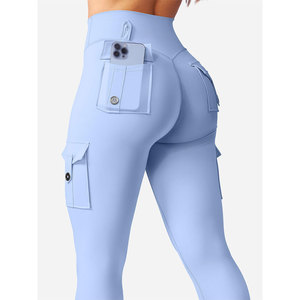 Customizable Private Label Legging For Women's Multiple Button Fly Pocket Closure Breathable Stretchy Fabric Full Length <b>Tights</b> - Product Image 3