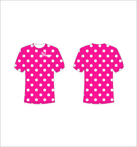 T-shirt à manches courtes pour homme à pois roses, coupe classique, col rond, vêtement décontracté, imprimé, tissu tricoté - Product Image 1
