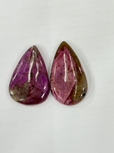 Lote de 10 Piezas de Cabujones de Tulita Rosa Natural en Forma de Pera, 57g, Proveedor Mayorista de Gemas a Granel para Compradores de China - Product Image 1