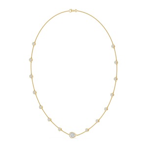 Collar Moderno de Oro Rosa de 9K con Perlas y Diamantes de Laboratorio Redondos en Bisel, 2.53 CTW, 16 Pulgadas - Product Image 6