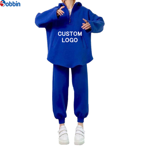 Conjunto Deportivo Unisex Personalizado de Última Tendencia, Sudadera con Capucha y Cierre de Media Cremallera, Pantalones Largos, Corte Regular, Color Sólido, Ropa Casual de Invierno - Product Image 1