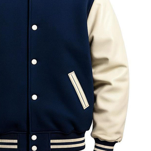 Rubans de broderie personnalisés pour veste universitaire haut de gamme de la marine grecque |   Blouson universitaire en laine coupe-vent de style urbain |   Classique - Product Image 5