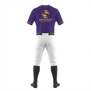 Ensemble complet d'uniformes de baseball personnalisés avec pantalon, uniforme de baseball sublimé assorti, vêtements d'équipe respirants pour club - Product Image 4