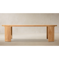Table à manger d'extérieur en teck massif moderne avec chaises rembourrées, finition naturelle imperméable, meubles durables pour jardin, patio, parc