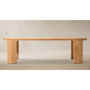 Table de salle à manger d'extérieur moderne en teck massif avec chaises rembourrées, finition naturelle, meubles durables pour jardin, patio, terrasse - Product Image 4