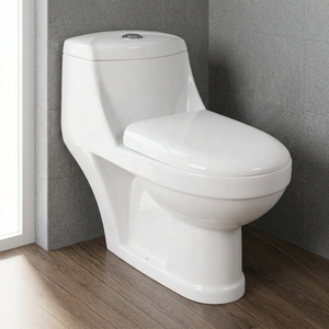 Inodoro de Cerámica de Una Pieza Cuadrado Premium con Sistema de Doble Descarga para Proyectos Residenciales y Villas de Lujo - Product Image 3