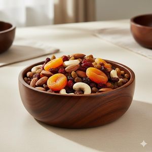 Bol de service artisanal en bois d'acacia, bol à salade rond en bois, bol à fruits rustique, bol décoratif pour la cuisine et la salle à manger, bol artisanal - Product Image 5