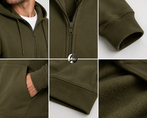 Sweat à capuche zippé pour homme, tendance, en tissu 100 % coton de qualité supérieure, chaud et respirant pour l'hiver, confort tout au long de la journée, idéal pour la mobilité. - Product Image 5