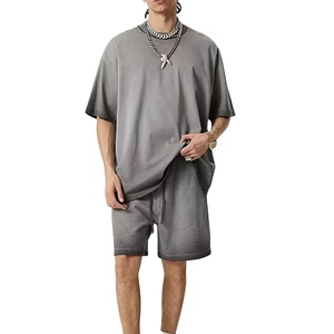 Fabricante de Conjuntos de Camiseta y Pantalones Cortos Personalizados para Hombre, Algodón, 2 Piezas, Verano, Casual, OEM, Marca Privada - Product Image 1