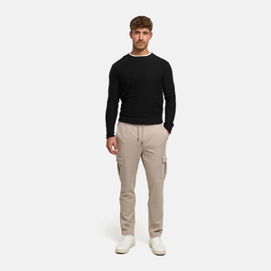 Pantalones Deportivos Beige para Hombre, Cintura Elástica con Cordón, Estilo Casual, Múltiples Bolsillos, Algodón de Peso Medio, para Otoño - Product Image 5