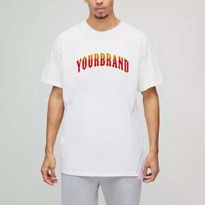 T-shirts pour hommes en coton blanc à manches courtes, col rond, coupe classique, imprimé lettres, style streetwear décontracté et prix raisonnables - Product Image 1