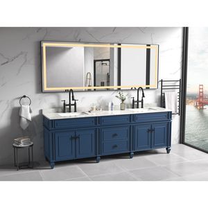 Specchio da Bagno a LED da Parete 96 x 36 Pollici con Cornice in Alluminio, Antiappannamento, Memoria, 3 Colori, Dimmerabile a Regolazione Continua - Product Image 5