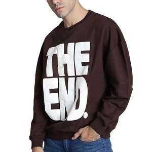 Sweat-shirt à manches longues pour homme de luxe, 100% coton, col rond, respirant, col rond pour l'hiver, uni, teinture personnalisée - Product Image 3