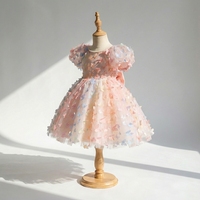 Robe de soirée princesse trapèze à volants aux couleurs pastel arc-en-ciel pour filles de 3 à 10 ans, tenue formelle coréenne d'été