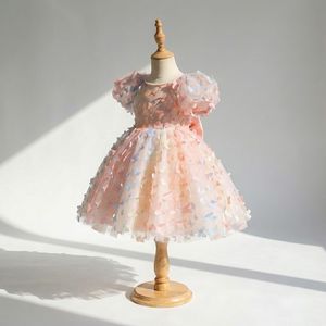 ชุดเดรสปาร์ตี้แขนผีเสื้อเจ้าหญิงแสนสวยสำหรับเด็กผู้หญิงอายุ 3-10 ปี ชุดทางการสไตล์เกาหลี - Product Image 3