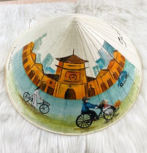 Vietnamese conical <b>hat</b> weaving natural bamboo & leaf <b>hats</b> manufacturer supply hand-painted non la - Product Image 5
