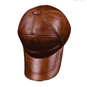 Gorra de Béisbol de Cuero Marrón Unisex, Casual, Ajustable, para las Cuatro Estaciones, Estilo Adulto - Product Image 1