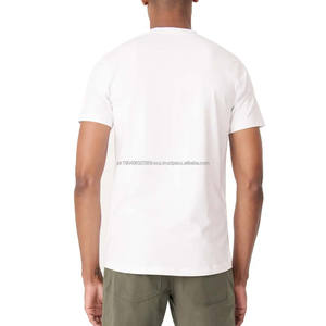 เสื้อยืดคอกลมแขนสั้นทรงปกติสำหรับผู้ชายผ้าฝ้ายสีขาว - Product Image 2