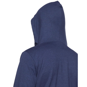 Sweat-shirt à capuche zippé bleu marine pour homme, coupe classique, en molleton uni, idéal pour l'automne - Product Image 3