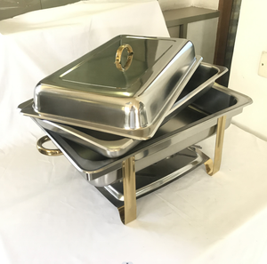 Plat à réchaud de qualité supérieure en acier inoxydable au design classique avec finition antiadhésive pour services de restauration professionnels - Product Image 3