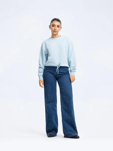 Sweat-shirt personnalisé pour femme, style streetwear de luxe, surdimensionné, brodé, imprimé sur mesure, en coton noir - Product Image 4