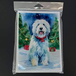 Vieux chien de berger anglais lunatique A7 cartes de voeux de Noël Pack de 8 cartes de note vierges avec enveloppes taille 5x7 - Product Image 3