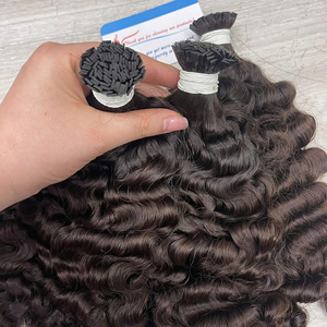 I tip extension de cheveux humains naturels raides et birmans cheveux bouclés super double dessiné qualité piano et couleur marron - Product Image 6