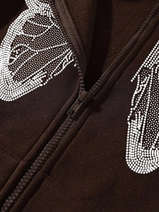 Nouveauté 2026 – Sweat à capuche décontracté pour homme avec strass sur le devant, 300 grammes, service OEM personnalisé, en molleton polyester/coton, manches longues - Product Image 5