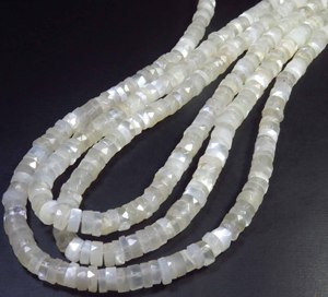 Cuentas de Piedra Lunar Blanca Natural con Orificio Central, Forma Heishi de 6mm, Corte Facetado, Hilo de 16 Pulgadas, Separadores de Neumáticos de Alta Calidad para Joyería - Product Image 6