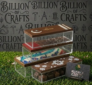 Caja de Regalo de Madera Personalizada para Alimentos de Ramadán con Diseño Rectangular e Incrustaciones Decorativas para Dátiles, Chocolates, Dulces y Frutos Secos para Eid - Product Image 5