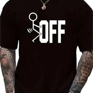 Camiseta gráfica de estilo veraniego audaz para hombre, camiseta ligera, camiseta informal de manga corta con cuello redondo, ajuste cómodo para uso diario - Product Image 1