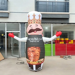 Muñeco inflable gigante <span class=keywords><strong>de</strong></span> 3m con logo personalizado, bailarín <span class=keywords><strong>de</strong></span> aire con forma <span class=keywords><strong>de</strong></span> chef <span class=keywords><strong>de</strong></span> kebab, con luces LED, para publicidad <span class=keywords><strong>de</strong></span> restaurantes. - Product Image 2