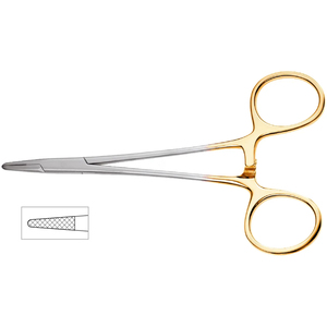 Porte-aiguille Halsey 5″ (13cm) à 4000 dents, pour gaucher, en carbure de tungstène, instrument chirurgical délicat pour la blepharoplastie par Vaslcare - Product Image 1