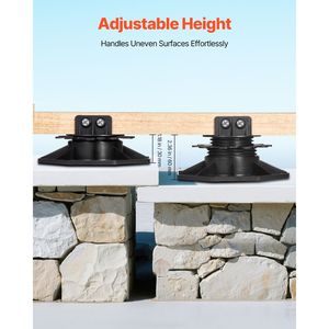 12 Pezzi Blocchi per Pavimentazione in PVC, Capacità di Carico 2000 libbre, Supporti in Plastica per Sollevamento Piastrelle 30-60mm di Altezza - Product Image 4
