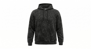 Sudadera con Capucha de Alta Calidad con Lavado Ácido para Hombre, Estilo Vintage, Algodón Desgastado, Oversize, Hombros Caídos, Lisa, Esencial para Streetwear - Product Image 1