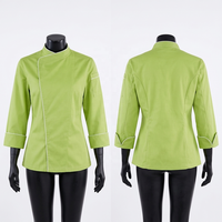 Vêtements en gros pour hommes et femmes, veste de chef respirante, uniforme de restaurant, design de logo personnalisé, vêtements de travail de cuisine à boutons sur le devant