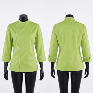 Vêtements en gros pour hommes et femmes, veste de chef respirante, uniforme de restaurant, design de logo personnalisé, vêtements de travail de cuisine à boutons sur le devant - Product Image 1