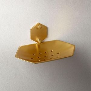 Porte-savon minimaliste en laiton doré antique, fait main, massif et décoratif, pour salle de bain, maison, hôtel, spa - Product Image 1
