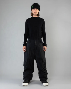 Pantalones de Nieve Negros, Holgados, Impermeables, Transpirables, Estilo Cargo, con Cierre de Cremallera, 100% Poliéster, Unisex - Product Image 1