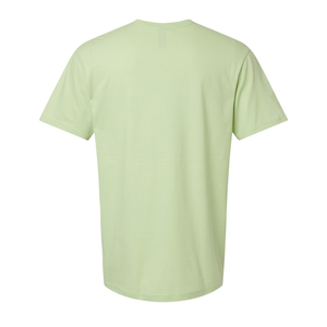T-shirt pour homme en coton 100% vert clair, coupe ample, manches courtes, col rond, couleur unie, écologique, qualité supérieure - Product Image 5