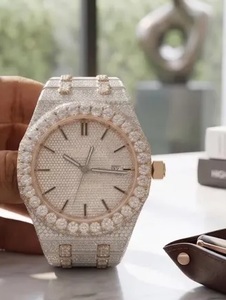 Reloj de Lujo con Diamantes en Oro Rosa, Estilo Hip Hop, con Moissanita, Diseño Exclusivo, 20mm - Product Image 3