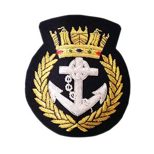 Handmade Embroidered Custom Made Bullion Wire Royal Crown Patches 3D Embroidery Golden &<b>Silver</b> Fashion Badges For Uniform - Product Image 5