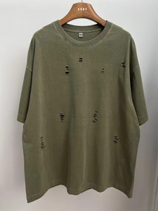 T-shirts Homme Oversize Distressed à Logo Personnalisé, Grammage Lourd, Coupe Courte, Populaires en Gros - Product Image 6